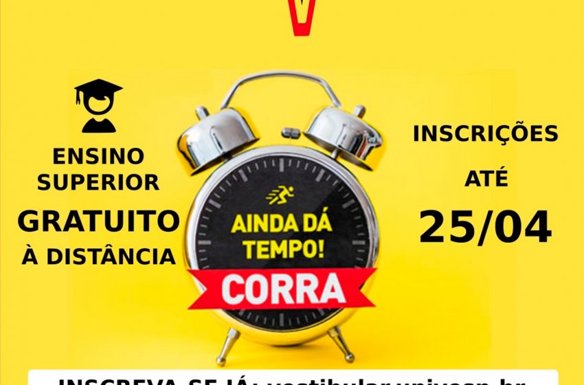 INSCRIÇÕES PARA O VESTIBULAR DA UNIVESP TERMINAM HOJE