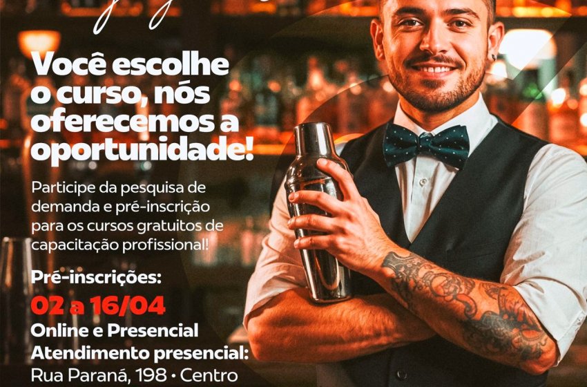 QUALIFICA JAGUARIÚNA ABRE HOJE PRÉ-INSCRIÇÕES PARA CURSOS GRATUITOS