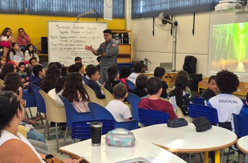 REDE MUNICIPAL DE JAGUARIÚNA RECEBE PROGRAMA BOMBEIRO NA ESCOLA