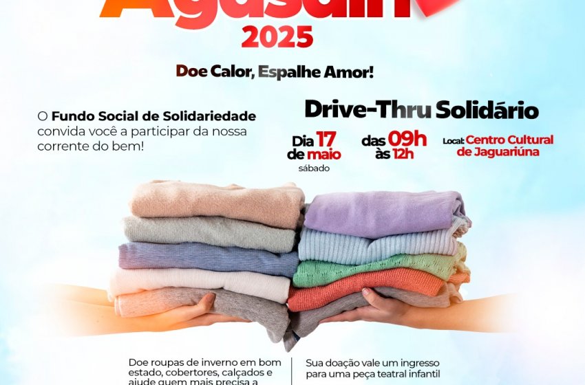 CAMPANHA DO AGASALHO MOBILIZA JAGUARIÚNA COM DRIVE-THRU SOLIDÁRIO E INGRESSO PARA PEÇA INFANTIL