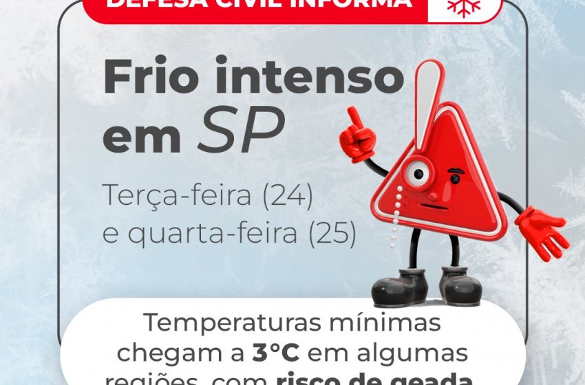 DEFESA CIVIL DE JAGUARIÚNA ALERTA PARA FRIO INTENSO NESTA SEMANA