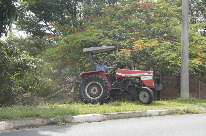 PREFEITURA REALIZA SERVIÇOS DE ROÇAGEM, PINTURA DE GUIAS E REMOÇÃO DE ENTULHO NESTA QUARTA-FEIRA